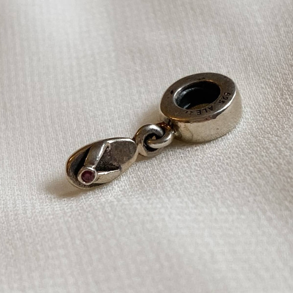 Pandora Jewelry Pandora Sterling Silver Flip Flop Purple Cz